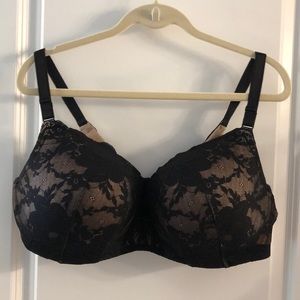 Torrid black and tan lace lightly padded bra 44DDD